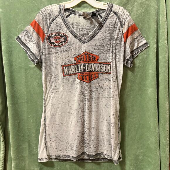 Harley-Davidson Burnout Rhinestone Logo Tee – Women’s L - Picture 1 of 11